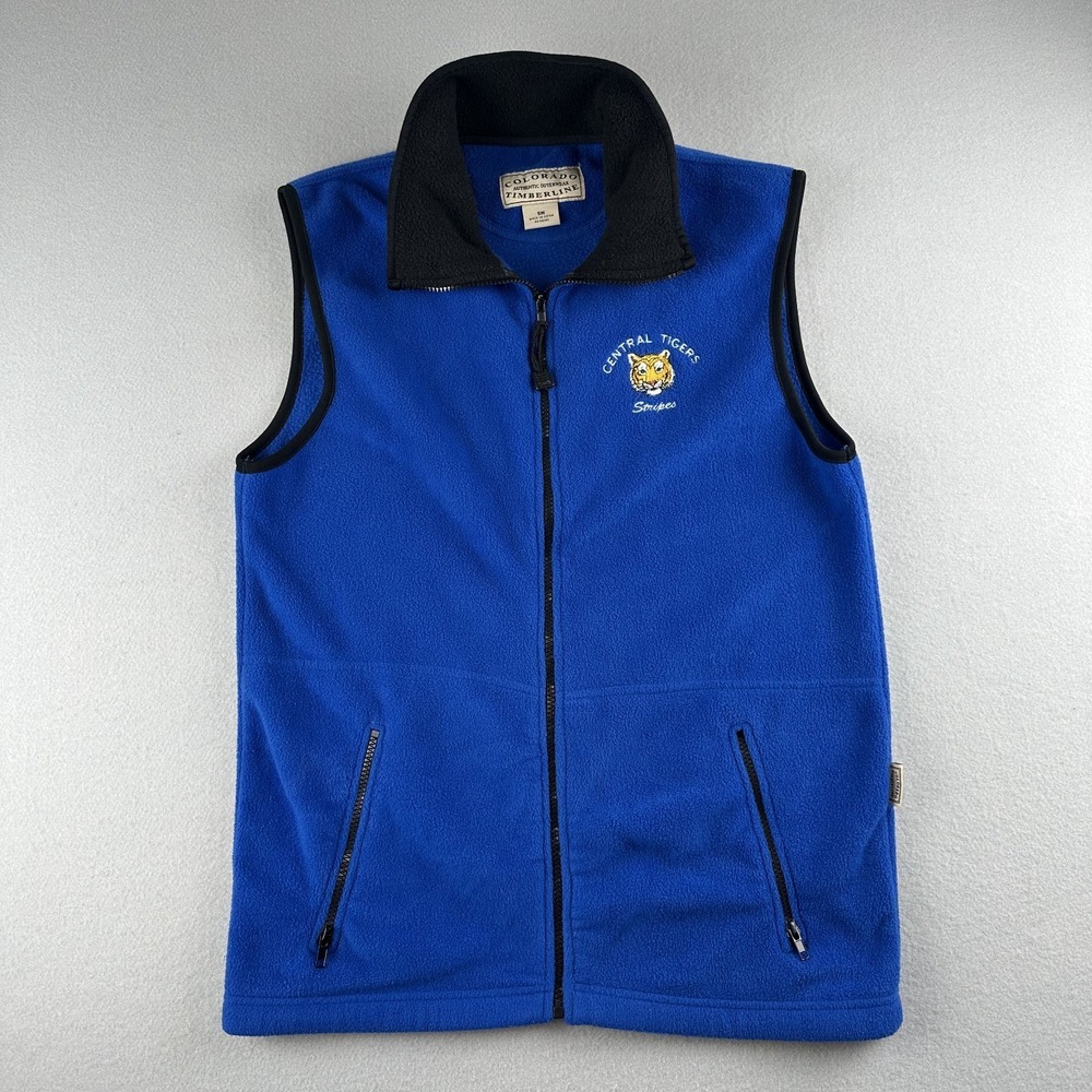 Timberline Colorado Blue Fleece Vest Zip Up Central Tigers Stripes Size Small